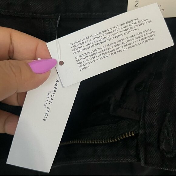 American Eagle, Women's Ripped Mom Jeans - Black Wash. Size: 2 Regular. NWT - Picture 6 of 16